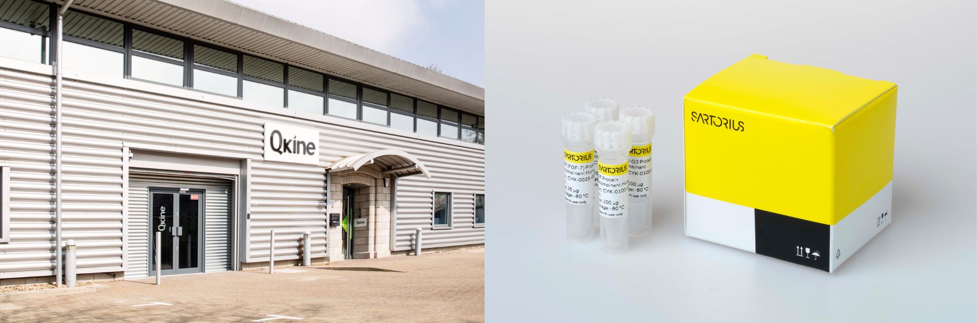 Qkine HQ and Sartorius packaging